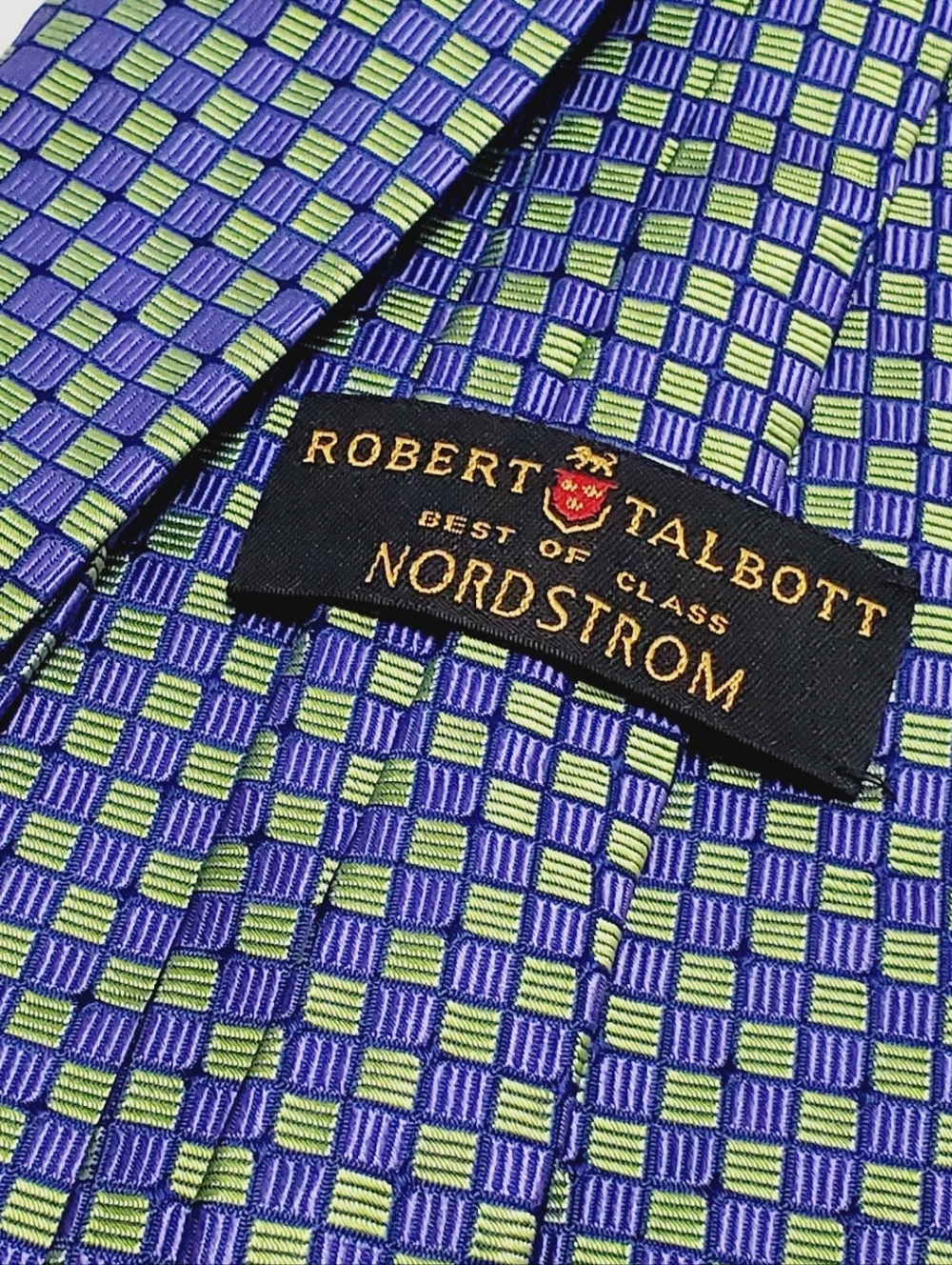 Robert Talbott Blue Basketweave Pattern Men's Silk Neck Tie Best of Class - Picture 3 of 5